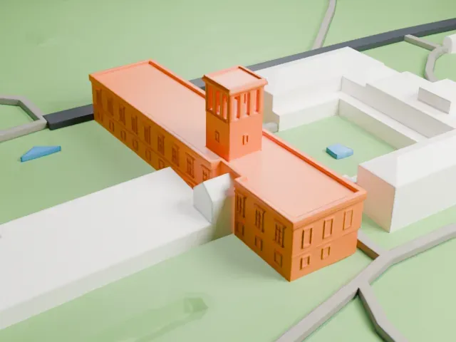 Glienicke Palace model, West view