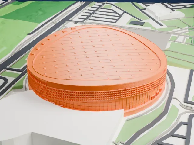 Gliwice Arena model, East view