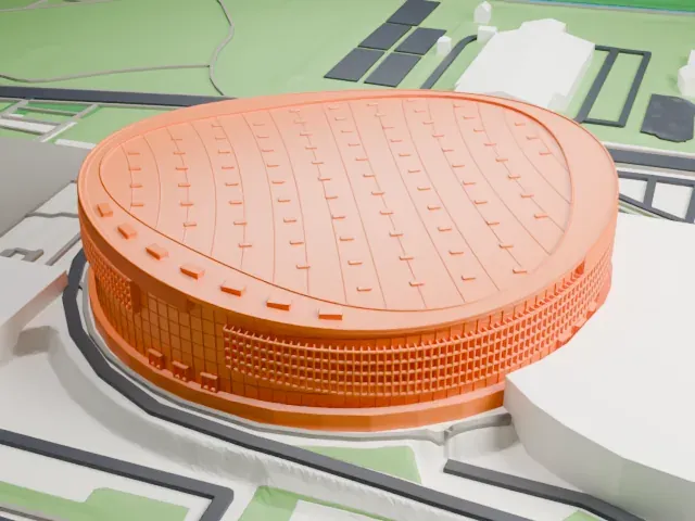 Gliwice Arena model, South view