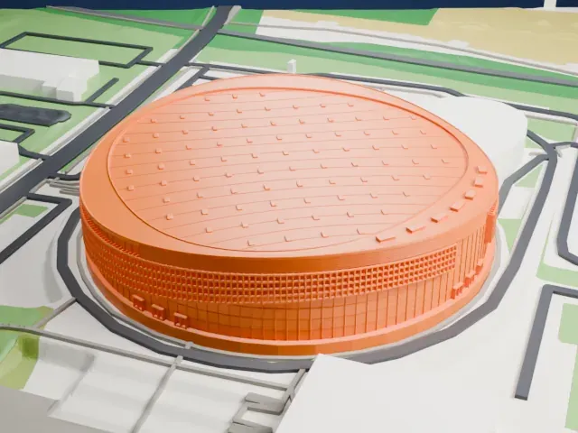 Gliwice Arena model, West view