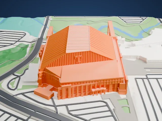 Globe Life Field model, East view