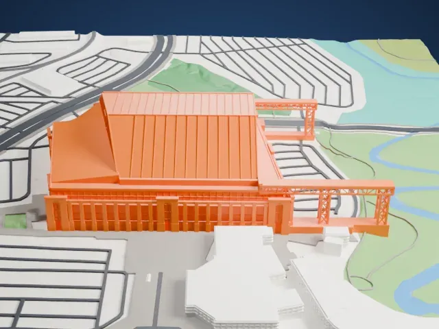 Globe Life Field model, North view