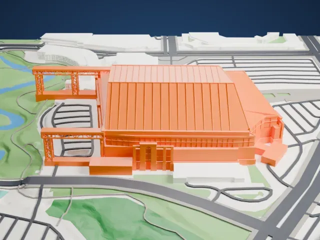 Globe Life Field model, South view