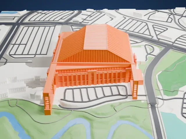 Globe Life Field model, West view
