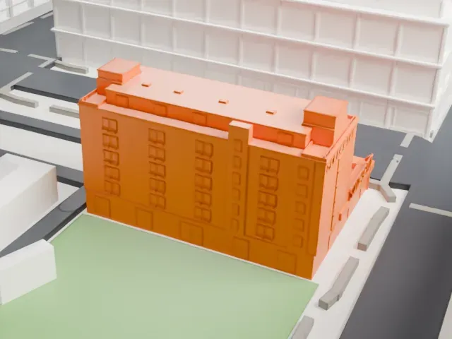 Gold Spike model, North view