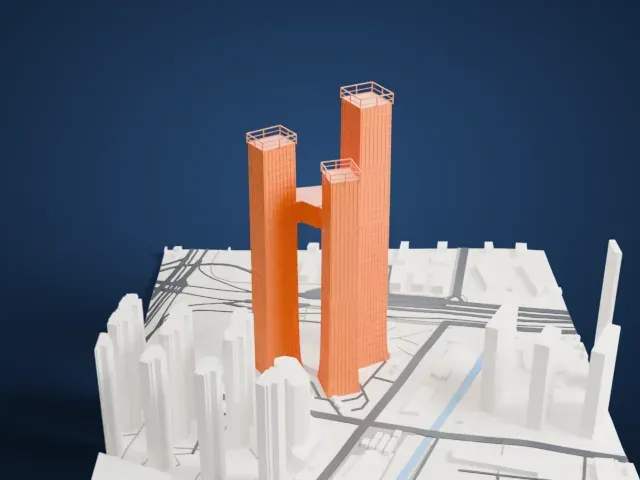 Golden Eagle Tiandi Tower A model, East view