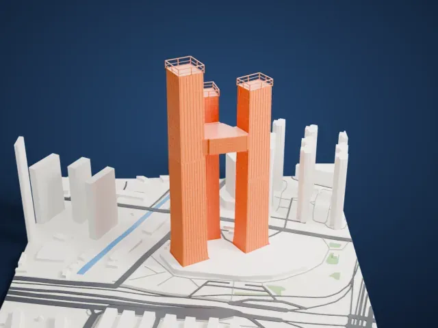 Golden Eagle Tiandi Tower A model, West view