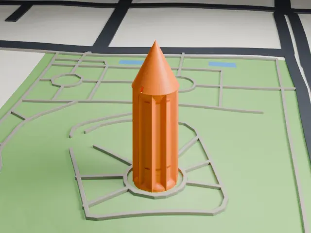 Gonbad-e Qabus (tower) model, North view