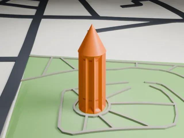 Gonbad-e Qabus (tower) model, West view
