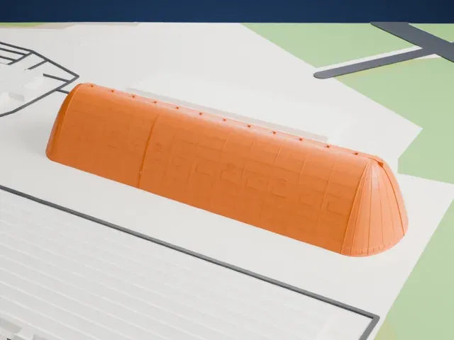 Goodyear Airdock model, East view