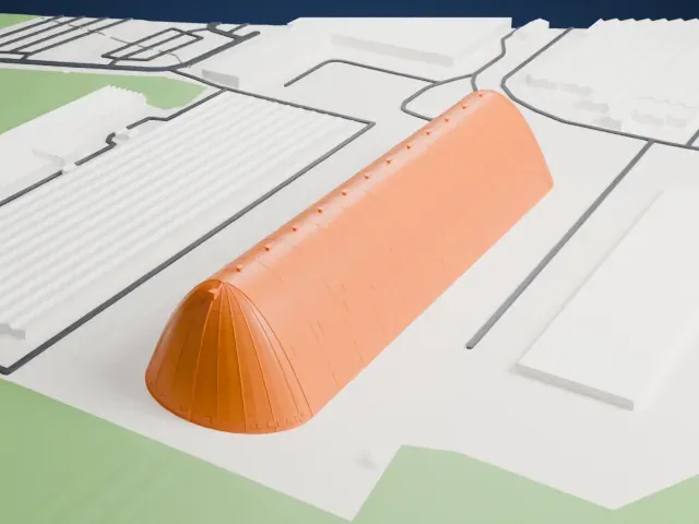 Goodyear Airdock model, North view