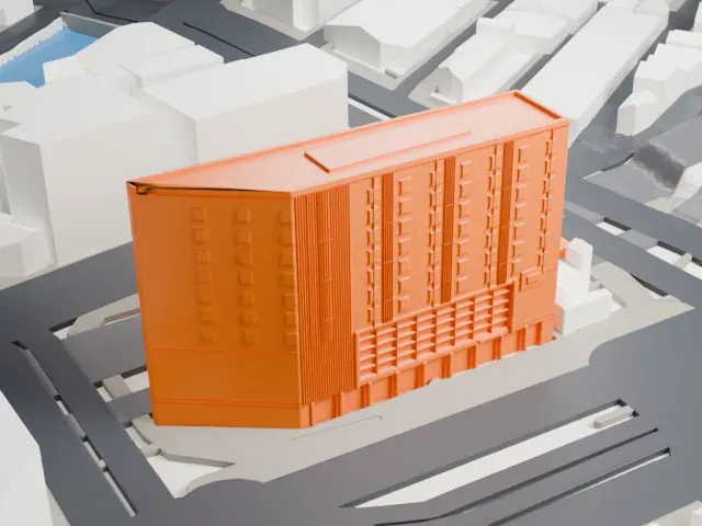 Gotanda Station model, East view