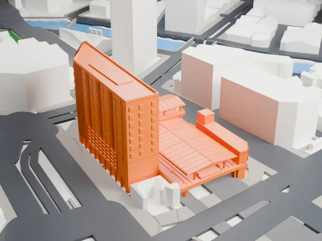 Gotanda Station model, North view