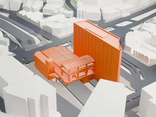Gotanda Station model, South view