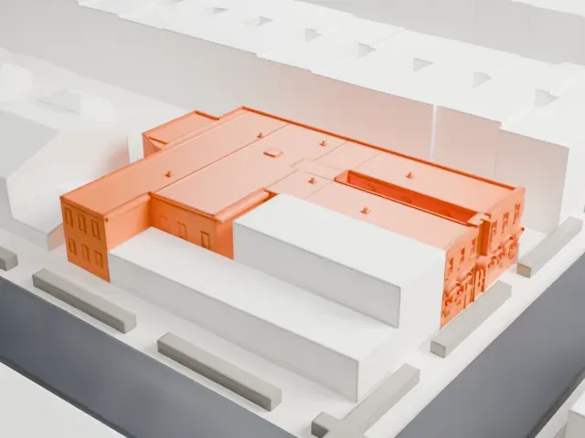 Gottscheer Hall model, West view