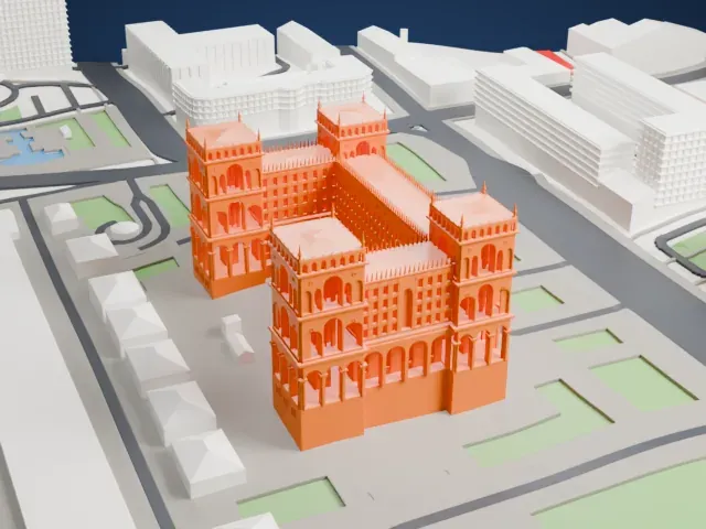 Government House, Baku model, East view