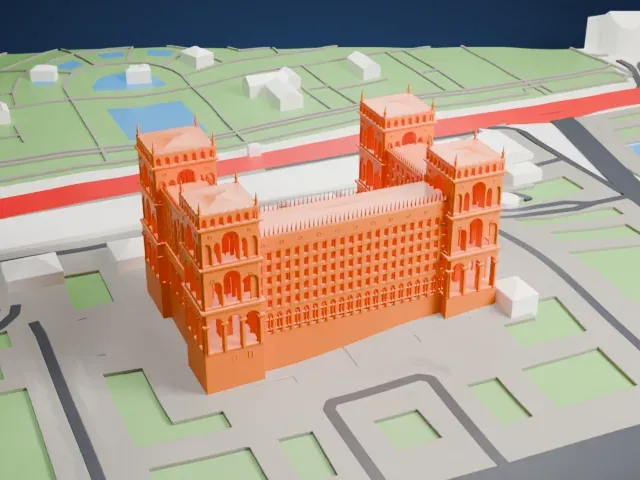 Government House, Baku model, North view
