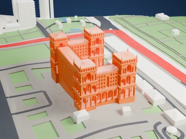 Government House, Baku model, West view