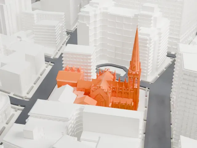 Grace Church model, North view
