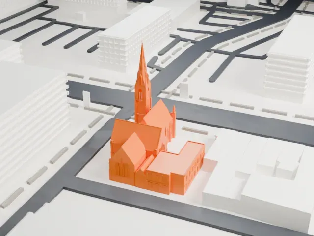 Grace Church, Newark model, East view