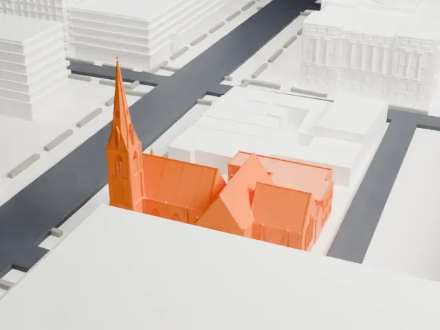 Grace Church, Newark model, South view