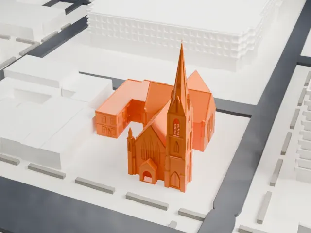 Grace Church, Newark model, West view