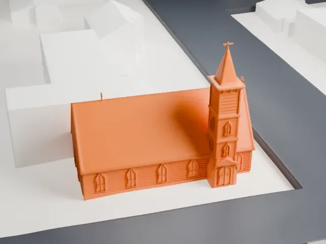 Grace Episcopal Church, Bronx model, North view