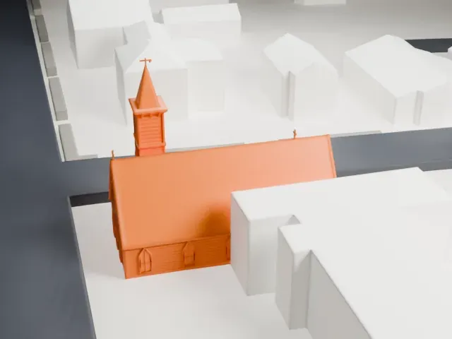 Grace Episcopal Church, Bronx model, South view