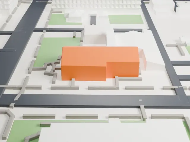 Grace Lutheran Church model, North view