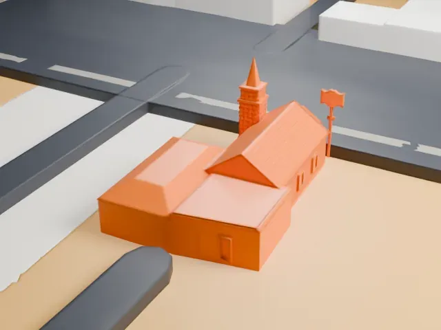 Graceland Wedding Chapel model, East view