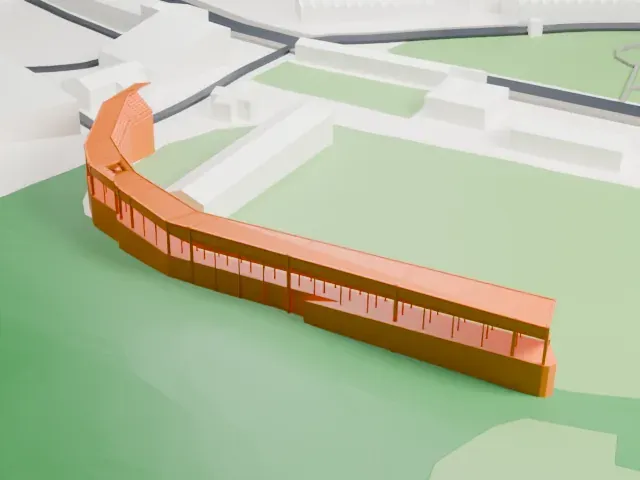 Gradski stadion (Lovech) model, East view