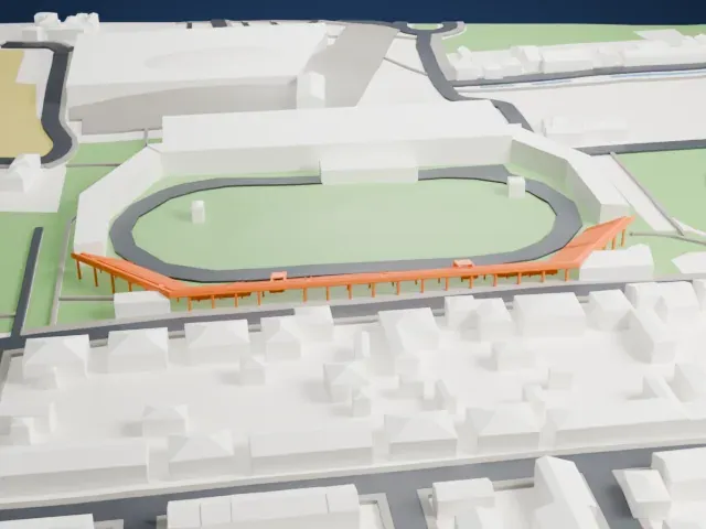 Gradski vrt Stadium model, East view