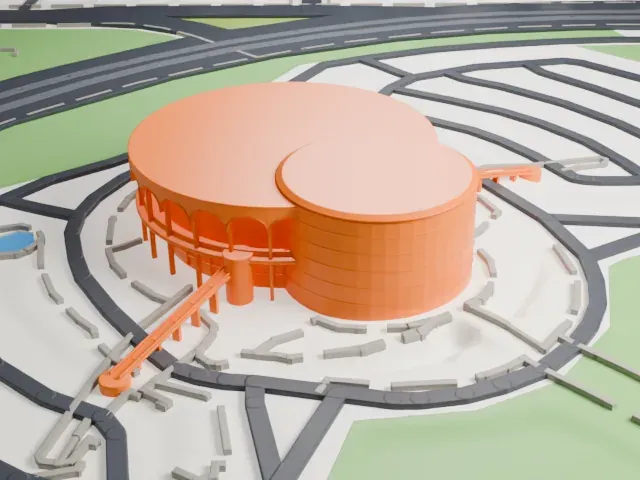 Grady Gammage Memorial Auditorium model, East view