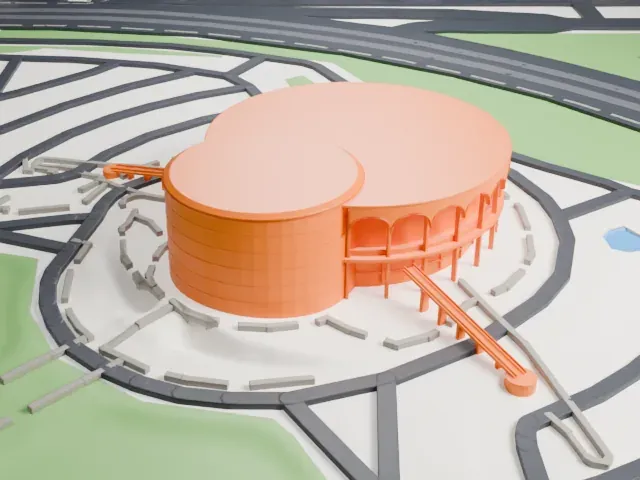 Grady Gammage Memorial Auditorium model, North view