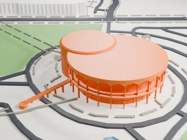 Grady Gammage Memorial Auditorium model, West view