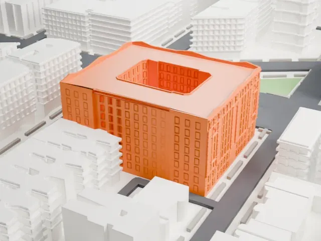 Graham Court model, East view