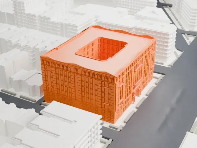 Graham Court model, North view