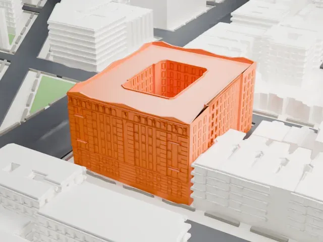 Graham Court model, South view