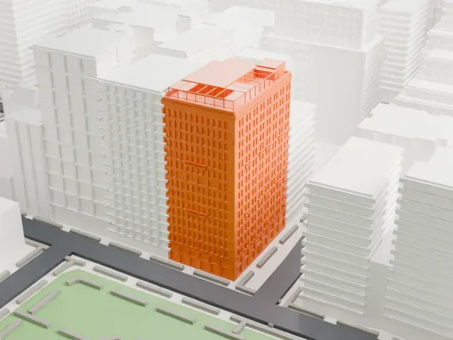 Gramercy Park Hotel model, South view