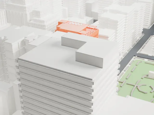 Gramercy Park Hotel model, West view