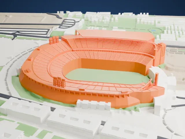 Gran Canaria Stadium model, East view
