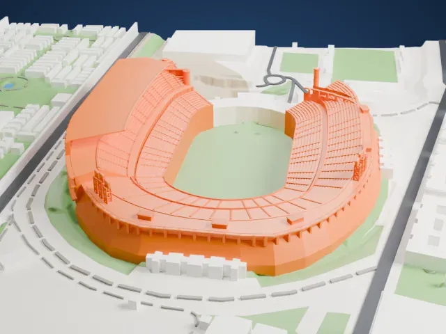 Gran Canaria Stadium model, South view