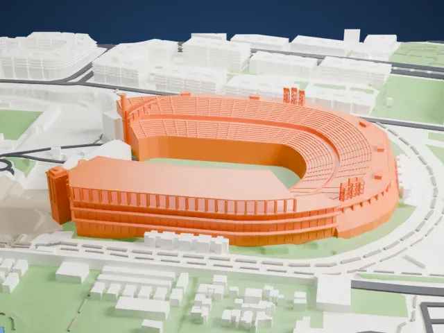 Gran Canaria Stadium model, West view