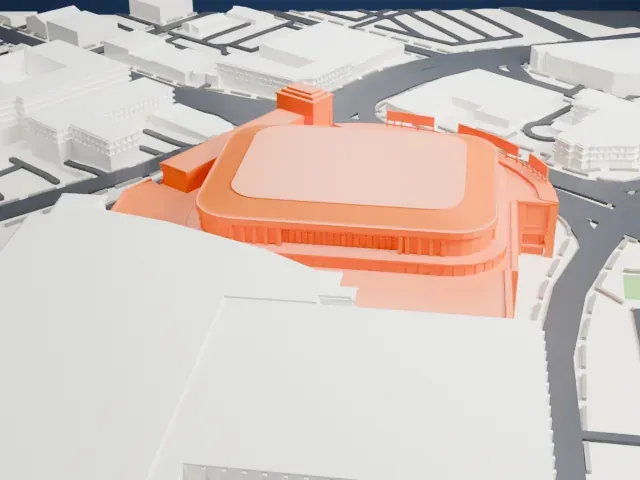 Grand Casino Arena model, East view