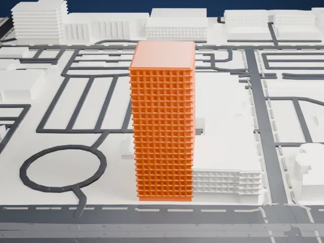 Grand Central Tower model, East view