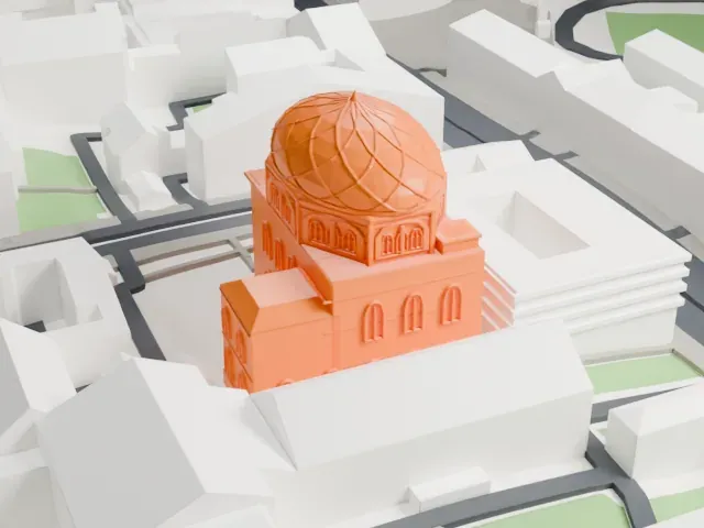 Grand Choral Synagogue (Saint Petersburg) model, East view
