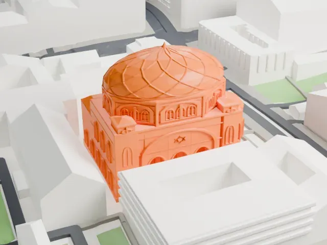 Grand Choral Synagogue (Saint Petersburg) model, North view