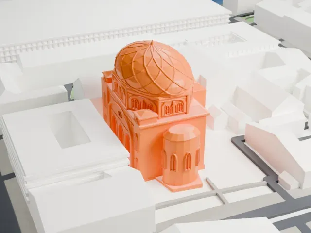 Grand Choral Synagogue (Saint Petersburg) model, West view