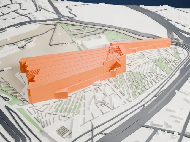 Grand Egyptian Museum model, East view