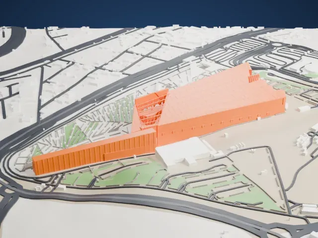 Grand Egyptian Museum model, West view
